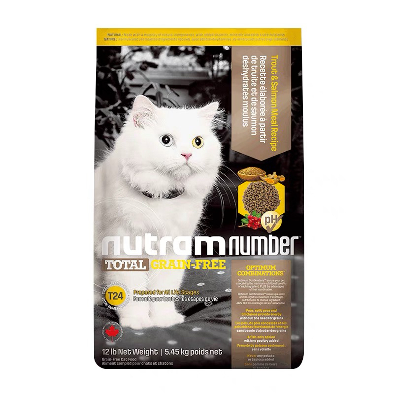 T24 Newton Imported Cat Food, Grain-Free, Low-Glycemic, Salmon and Trout, for Kittens and Adult Cats, All-Stage Cat Food, 5.4kg, for Beautiful Fur