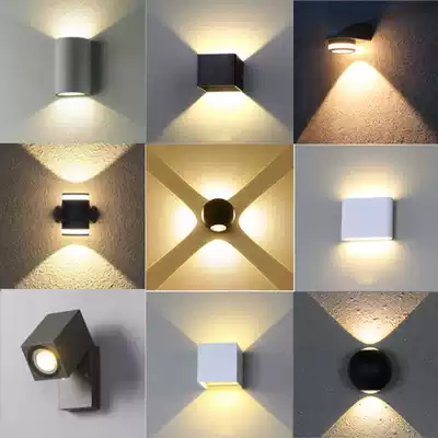 led outdoor wall lamp simple double head balcony corridor aisle doorpost up and down illumination light bedroom bedside wall lamp