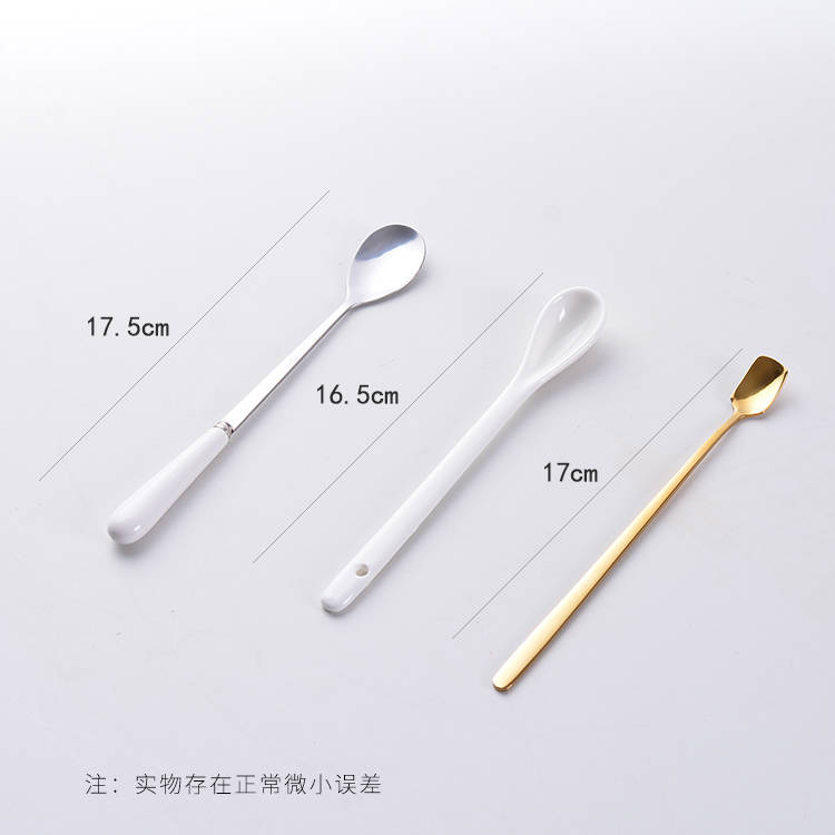 Nắp gốm nắp cốc nắp cốc nắp cốc bằng thìa inox muỗng kim loại muỗng - Tách bình nước thủy tinh 500ml