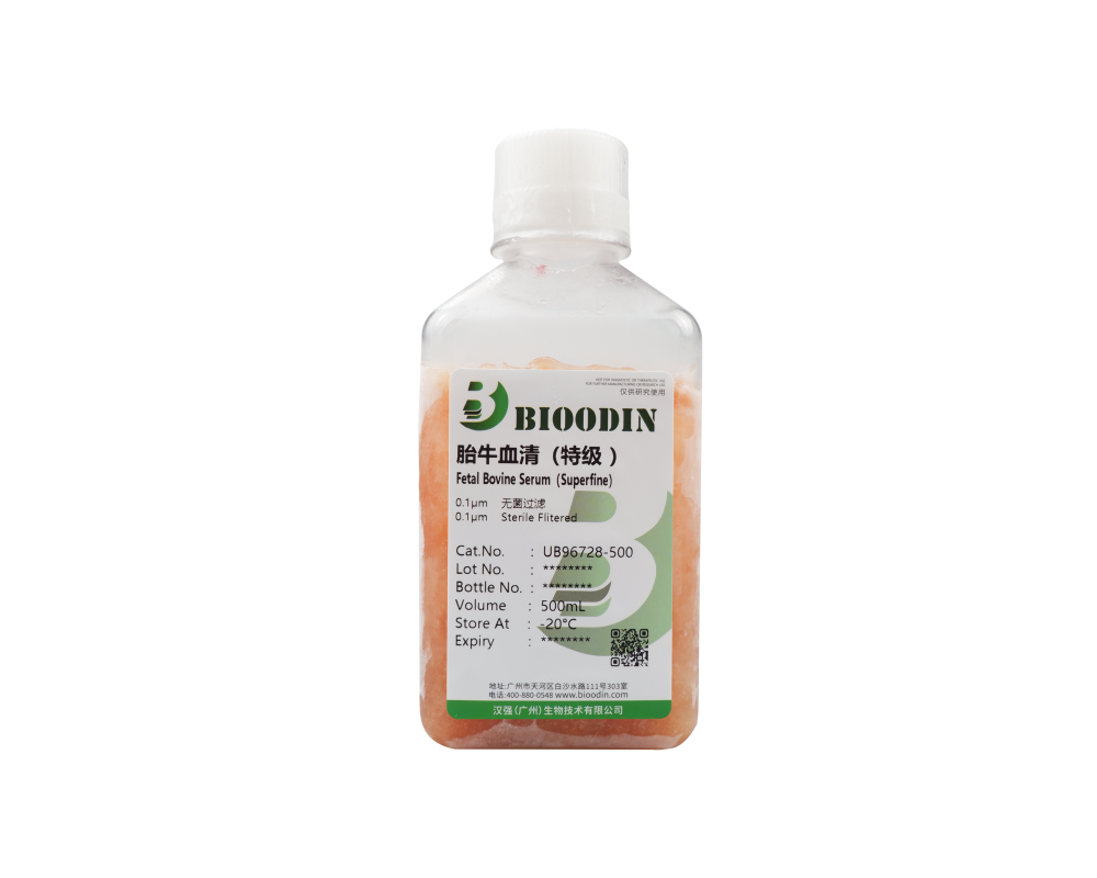 含票国产BIOODIN 特级胎牛血清  FBS Superfine UB96728 500ml
