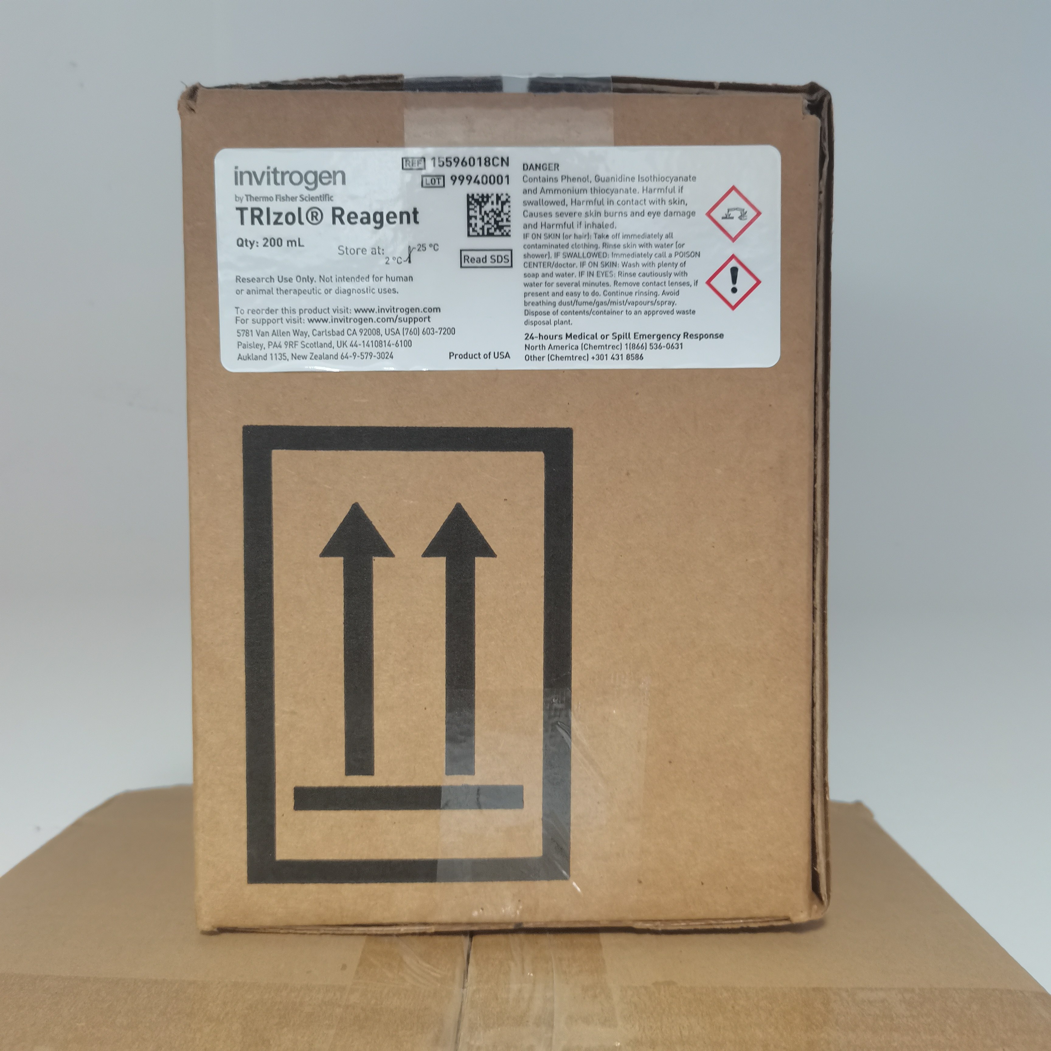 Invitrogen15596-026CN TRIzol总RNA提取试剂15596026CN 100ml