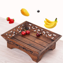 Thai craft living room fruit plate home creative fruit plate solid wood carving fruit basket fruit plate European fruit plate fruit plate