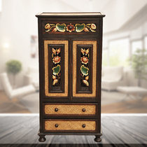 Thailand solid wood carved furniture decorative ornaments porch high cabinet carved display cabinet Southeast Asian style living room dining cabinet