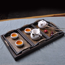 Southeast Asian style Thai bamboo woven tray creative retro home water Cup tray tea room tray beauty tray fruit plate