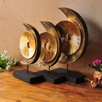 Thailand home wood carving crafts ornaments Southeast Asia solid wood model house creative home living room decorations