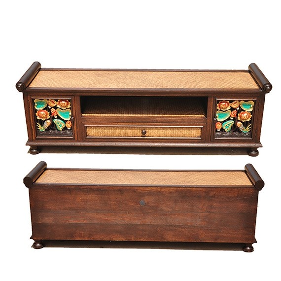 Thai Craft Entrance Cabinet Living Room Partition Cabinet Southeast Asia Solid Wood Decoration Cabinet Furniture Residential Entrance Entrance Cabinet