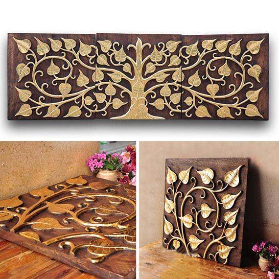Thai-style home crafts TV sofa background wall decoration Southeast Asian style wall ornaments