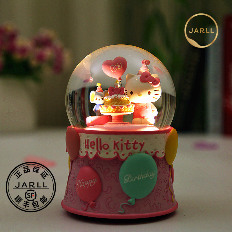 Who knows it, my family! hello kitty melody crystal ball music box