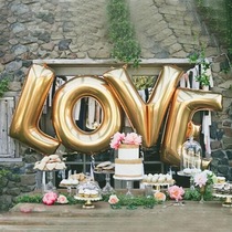 32 inch large English letter aluminum balloon gold silver LOVE foil balloon Valentines Day wedding decoration