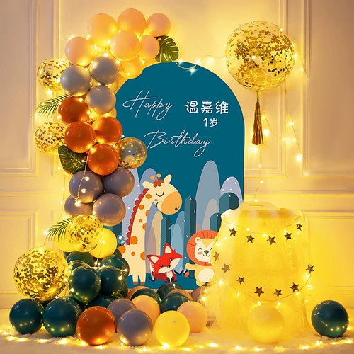 Лесной детский первый день рождения, украшение, сцена, воздушный шар, детская вечеринка, фон, стена для мальчика 2 девочки 3 liang