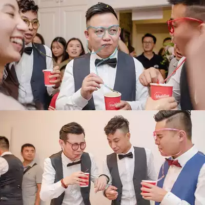 Welcome to the whole groom props blocking the door game card whole person blocking the door straws glasses sour and bitter combination set