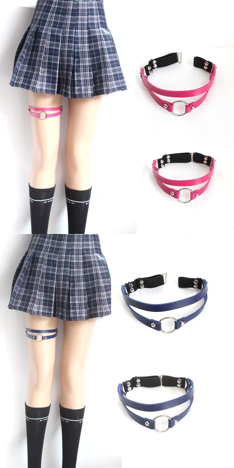 Nhật Bản vòng đùi nữ da từ kim loại chuỗi đùi punk vòng đùi trang trí băng garter nữ the gioi phu kien thoi trang