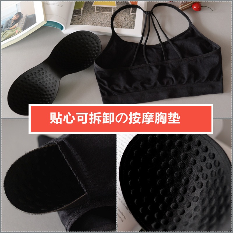 Massage một mảnh polka dot xốp ngực pad vẻ đẹp trở lại đồ lót bọt biển thư vest bọc ngực chèn yoga đệm bên trong silicone chèn ngực nhỏ