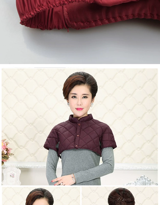 Mùa thu và mùa đông xuống vai bông ngủ ấm áp cho phụ nữ trung niên vai điều dưỡng trung niên áo vest vai cổ áo lạnh măng tô nữ
