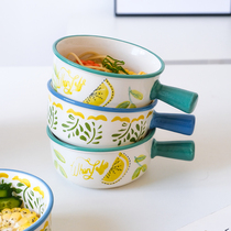 Day-style small number with handle bowl Towers porcelain bowls Creative cutlery Home Single porridge bowls Children rice bowls Bowls Breakfast Bowls