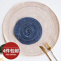 Nordic woven table mat thermal insulation mat household simple Western placematting anti-scalding tea cup mat plate mat bowl mat