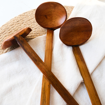 Sun-style Nimuge Noodle Spoon Wooden Home Soup Spoon Congee Spoon Hot Pot Spoon Spoon spoon Commercial restaurant Long handle Spoon Soup Spoon