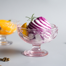 Japanese cherry blossoms dessert glass creative Sugar Bowl yan wo wan ice cream bowl dai shao xue gao wan smoothie bowl female