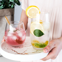 Home Net Red Transparent Glass Cups Milk Tea Dessert Cup Large Belly Cup Mousse Cups Drink Juice Cups Cold Drinks Cups