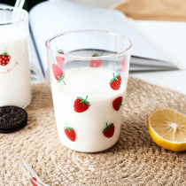 Cute girl heart glass home water Cup breakfast milk cup oatmeal juice cup ins hipster strawberry Cup