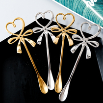 Japanese girl heart light luxury afternoon tea mixing spoon hanging ear spoon mixing spoon coffee spoon 304 stainless steel household