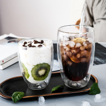 Double-layer glass household transparent water cup creative personality trend Cup heat-resistant tea cup cold cup coffee cup