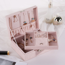 Mys jewelry box with lock European Princess Korean jewelry storage box wooden earrings jewelry box female