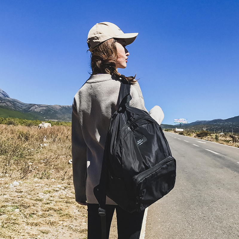 Travel foldable backpack women's small portable storage bag men's lightweight backpack outdoor ultra-light travel storage bag