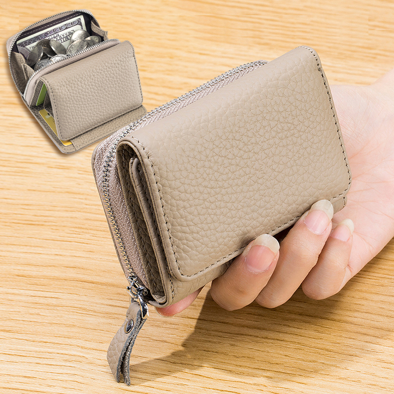 New Genuine Leather Wallet for Women, Short Japanese Style 70% off Fashionable Small Wallet, Card Holder, Multifunctional Large Capacity Coin Purse