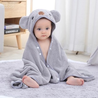 Baby and children's baby bath towel special cloak with hood pure cotton absorbent bathrobe for boys and girls wearable summer thin style