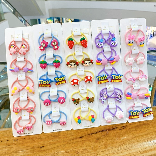 Мультяшная детская безвредная маленькая милая резинка для волос, аксессуар для волос, не повреждает волосы