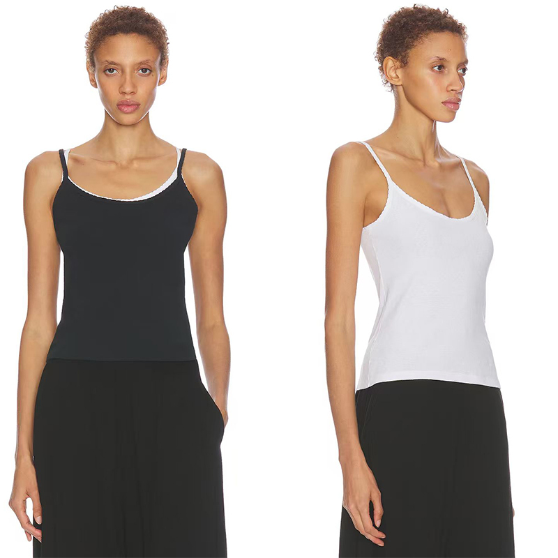 Highly Recommended Tr Spaghetti Strap Tank Top, Suitable for Layering, Made with Matching Fabric Development