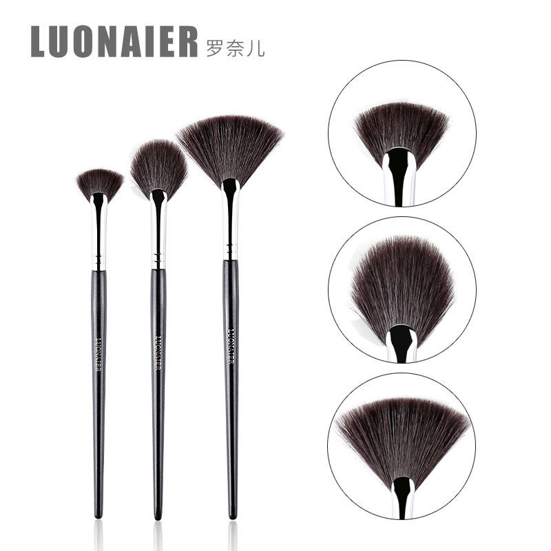 Ronaier night series high light brush powder brush eye curtain brush Blush brush Small fan animal hair Goat hair makeup brush