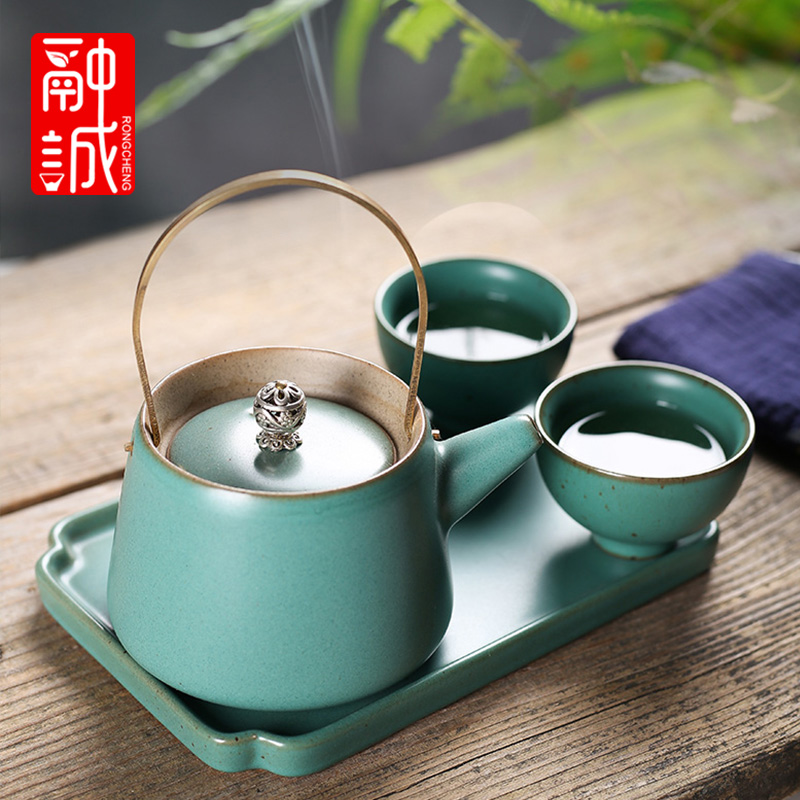 Japanese girder pot of tea sets tea cup household contracted kung fu tea set a pot of two ceramic teapot tea tray