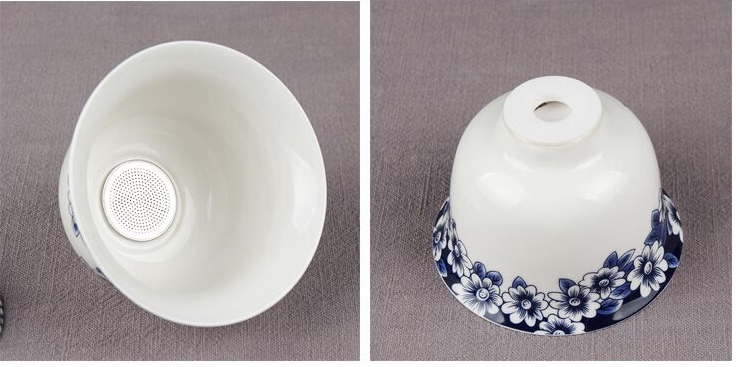 A complete set of ceramic semi - automatic lazy time of blue and white porcelain tea set suits for all artesian hot tea. Preventer gift boxes