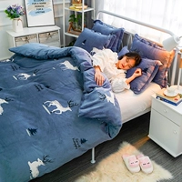 Chăn lông cừu dày bao gồm chăn đơn mảnh lông cừu cộng với nhung giường đơn nhung flannel chăn bìa đơn mảnh mùa đông - Quilt Covers 	chăn phao siêu ấm	