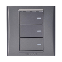 Delixi type 86 3-open multi-control three-open three-control switch gray white concealed three-position midway switch panel