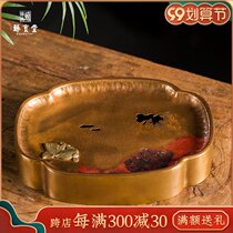Zhenbaotang tea table pure copper hand-inlaid dry foam table pot hold household water storage type pot tea set tea pot support