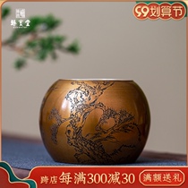 Zhenbaotang Jianshui pure copper handmade tea wash water silver kung fu tea bucket household tea bucket tea set spare parts