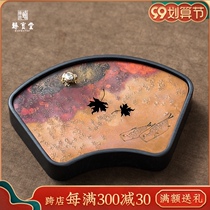 Zhenbaotang Inkstone Storage Kettle Cheng Original Ruling Boot Dry Breaking Table Tea Accessories Pure Handmade Embossed Copper Tea Plate