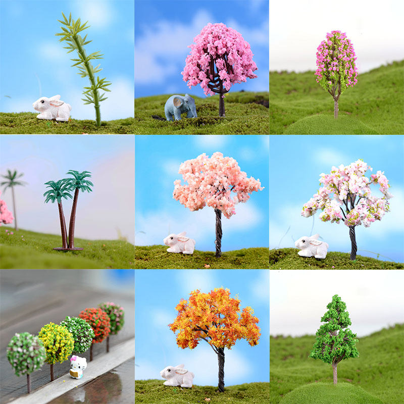 Micro Landscape Multimeat DIY Material hem Cherry Blossom Tree Small Model Sand Tray Building Tray Handmade Coconut Mini Landscape Tree
