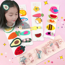 ins Net red cartoon animal bbclip Korean cute girl hairclip banger clip soft girl headgear hair accessories set
