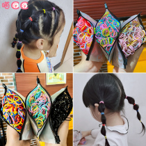Children do not hurt hair thickened macaron disposable rubber band hair rope Hairband baby girl head rope