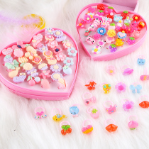 Children cartoon acrylic ring opening anti scratch cute girl jewelry toy baby ring accessories gift