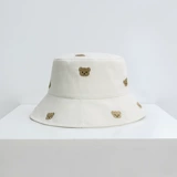 Летняя шапка, универсальная солнцезащитная шляпа, таз, коллекция 2022, в корейском стиле, с вышивкой, с медвежатами, защита от солнца