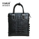Yongliang leather goods crocodile skin skull men's vertical handbag business fashion bag shoulder bag solid color zipper briefcase