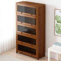 Bookcase with door solid wood lockers Home integrated by wall Bookshelf Flip-Box Living-room Simple Debris Cabinet