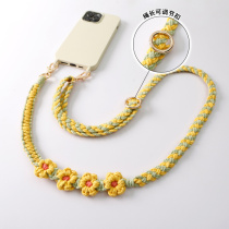 Can be used as a DIY mobile phone chain cotton rope lanyard camera material adjustable strap length mobile phone bag rope chrysanthemum custom a