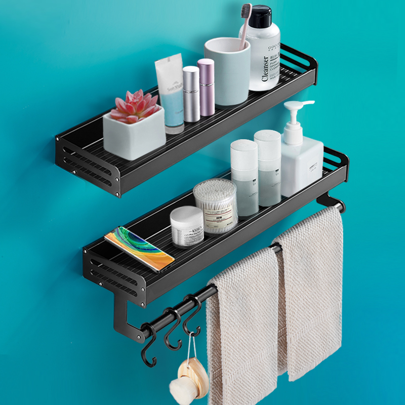 Bathroom shelf Hole-free wall-mounted toilet toilet wall washstand Bathroom bath towel storage rack