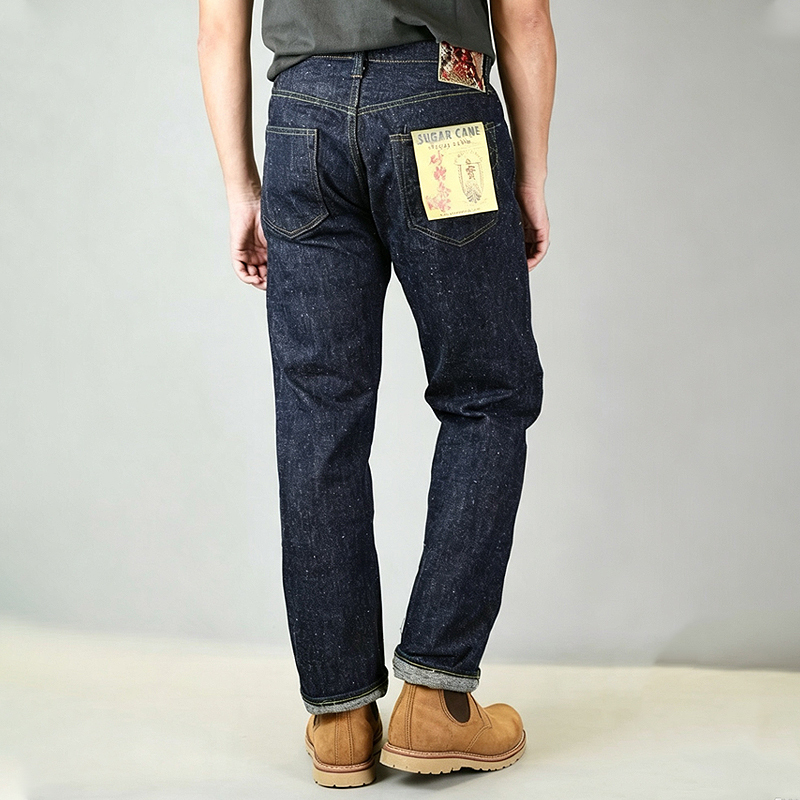 Sugar Cane 40301 Sugarcane Sugar Loquat Ryukyu Blue-Dyed Snakeskin High-Waisted Straight-Leg Natural Color Jeans Sugar Cane 40301 Sugarcane Sugar Loquat Ryukyu Blue-Dyed Snakeskin High-Waisted Straight-Leg Natural Color Jeans